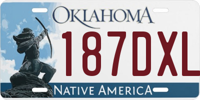 OK license plate 187DXL