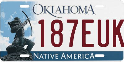 OK license plate 187EUK