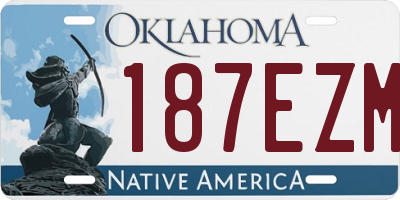 OK license plate 187EZM