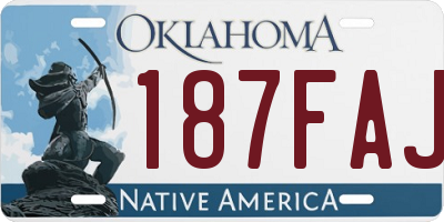 OK license plate 187FAJ
