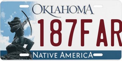 OK license plate 187FAR