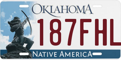 OK license plate 187FHL
