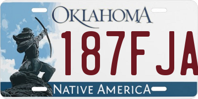 OK license plate 187FJA