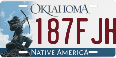 OK license plate 187FJH