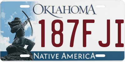 OK license plate 187FJI
