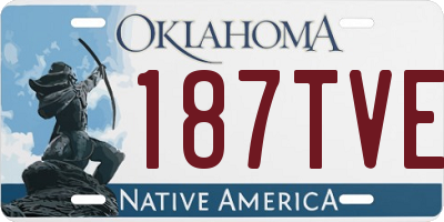 OK license plate 187TVE