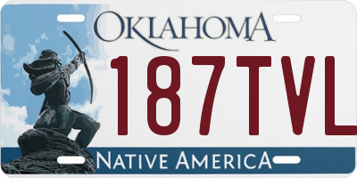 OK license plate 187TVL