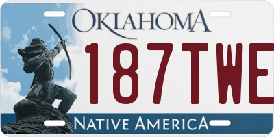 OK license plate 187TWE