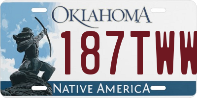 OK license plate 187TWW