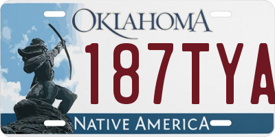 OK license plate 187TYA