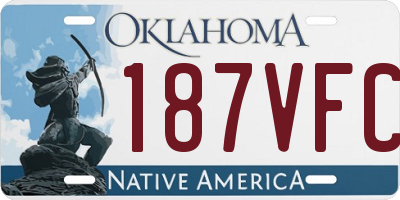 OK license plate 187VFC