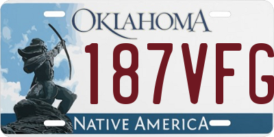 OK license plate 187VFG
