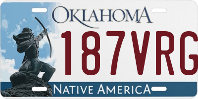 OK license plate 187VRG