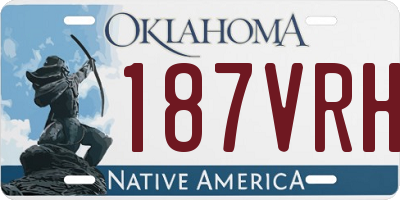 OK license plate 187VRH