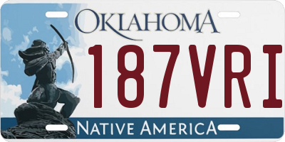 OK license plate 187VRI