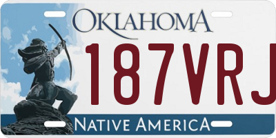 OK license plate 187VRJ