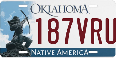 OK license plate 187VRU