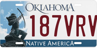OK license plate 187VRV