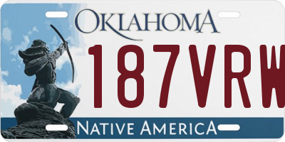 OK license plate 187VRW