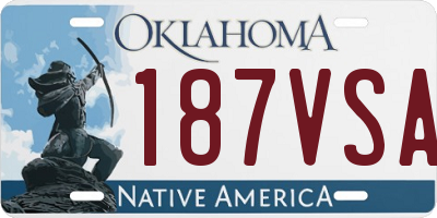 OK license plate 187VSA