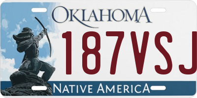OK license plate 187VSJ