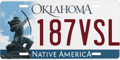 OK license plate 187VSL