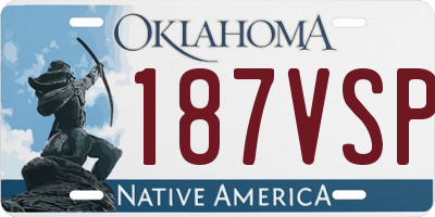 OK license plate 187VSP