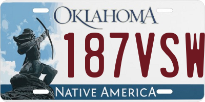 OK license plate 187VSW