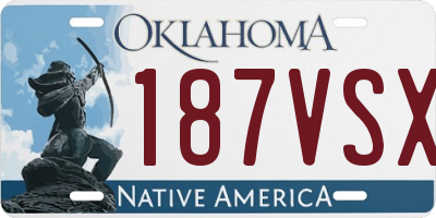 OK license plate 187VSX