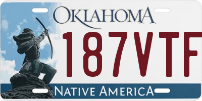 OK license plate 187VTF