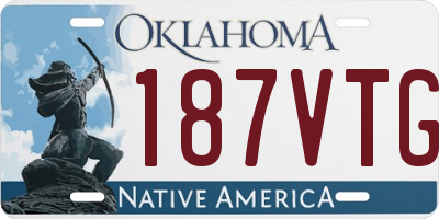 OK license plate 187VTG