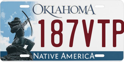 OK license plate 187VTP
