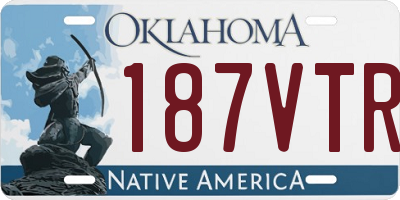OK license plate 187VTR