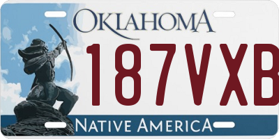 OK license plate 187VXB