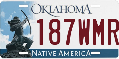 OK license plate 187WMR
