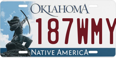 OK license plate 187WMY