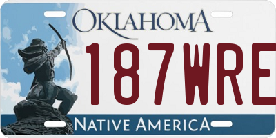 OK license plate 187WRE