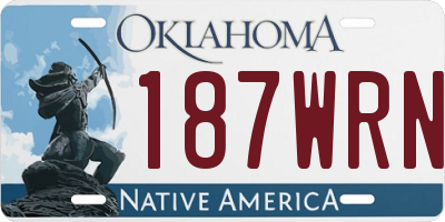 OK license plate 187WRN