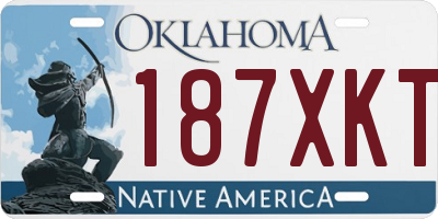 OK license plate 187XKT