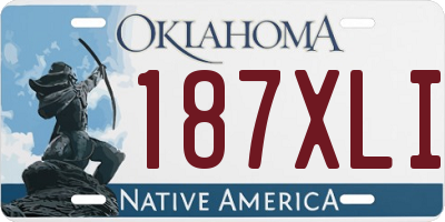 OK license plate 187XLI