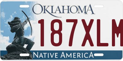 OK license plate 187XLM