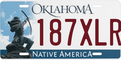OK license plate 187XLR