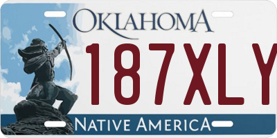 OK license plate 187XLY