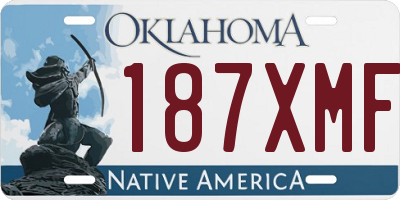 OK license plate 187XMF