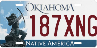 OK license plate 187XNG