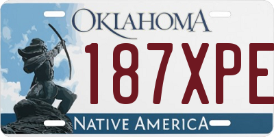 OK license plate 187XPE