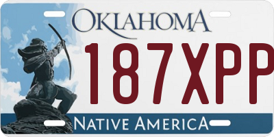 OK license plate 187XPP