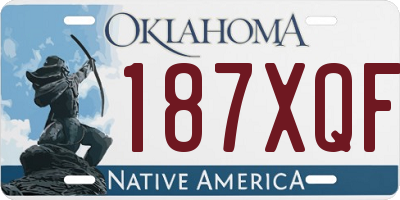 OK license plate 187XQF