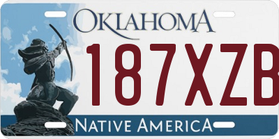 OK license plate 187XZB