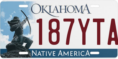 OK license plate 187YTA